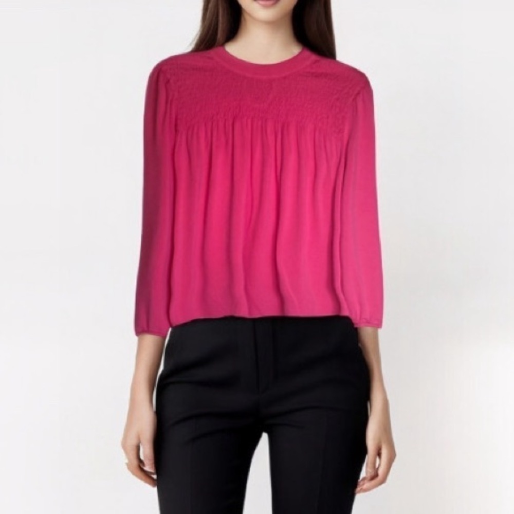 Banana Republic Pink Smocked Bell top Size S